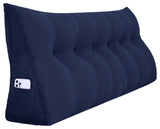 Wedge Pillow, Headboard Cushion, Reading Pillow, Dark Blue, 71x20x8