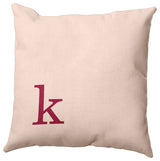 20"x20" Modern Monogram Decorative Throw Pillow, Cranberry
