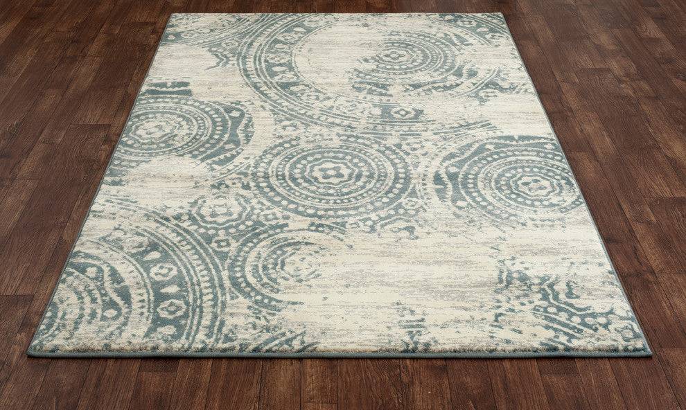 Milan Coins Blue 3'11"x5'7" Area Rug