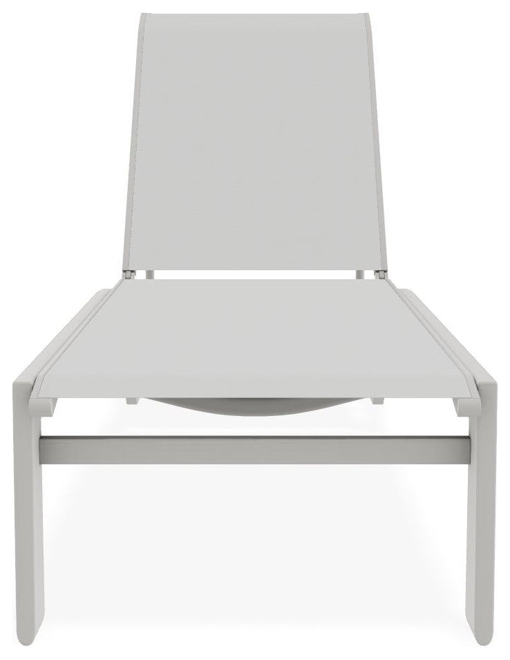 Kendall Sling Stackable Outdoor Chaise Lounge, White/Snow