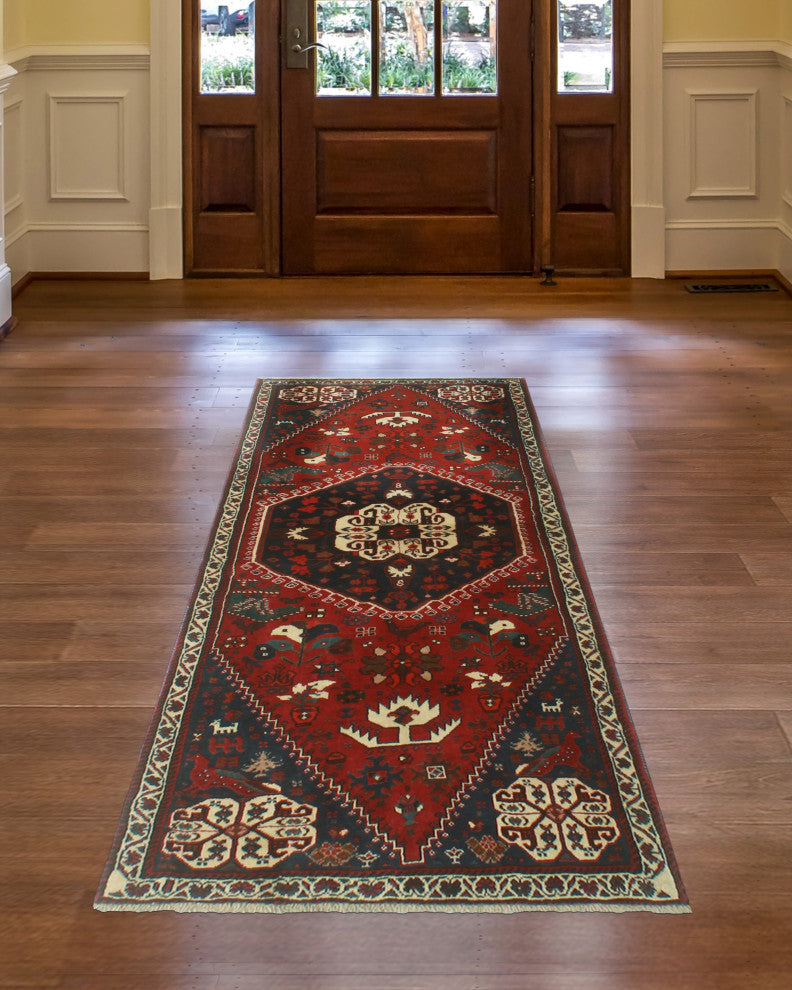 Fine Vintage Distressed Saghir Red Rug