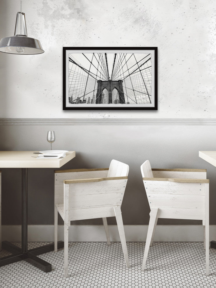 "Brooklyn Bridge Arches" Framed Painting Print, 24x16