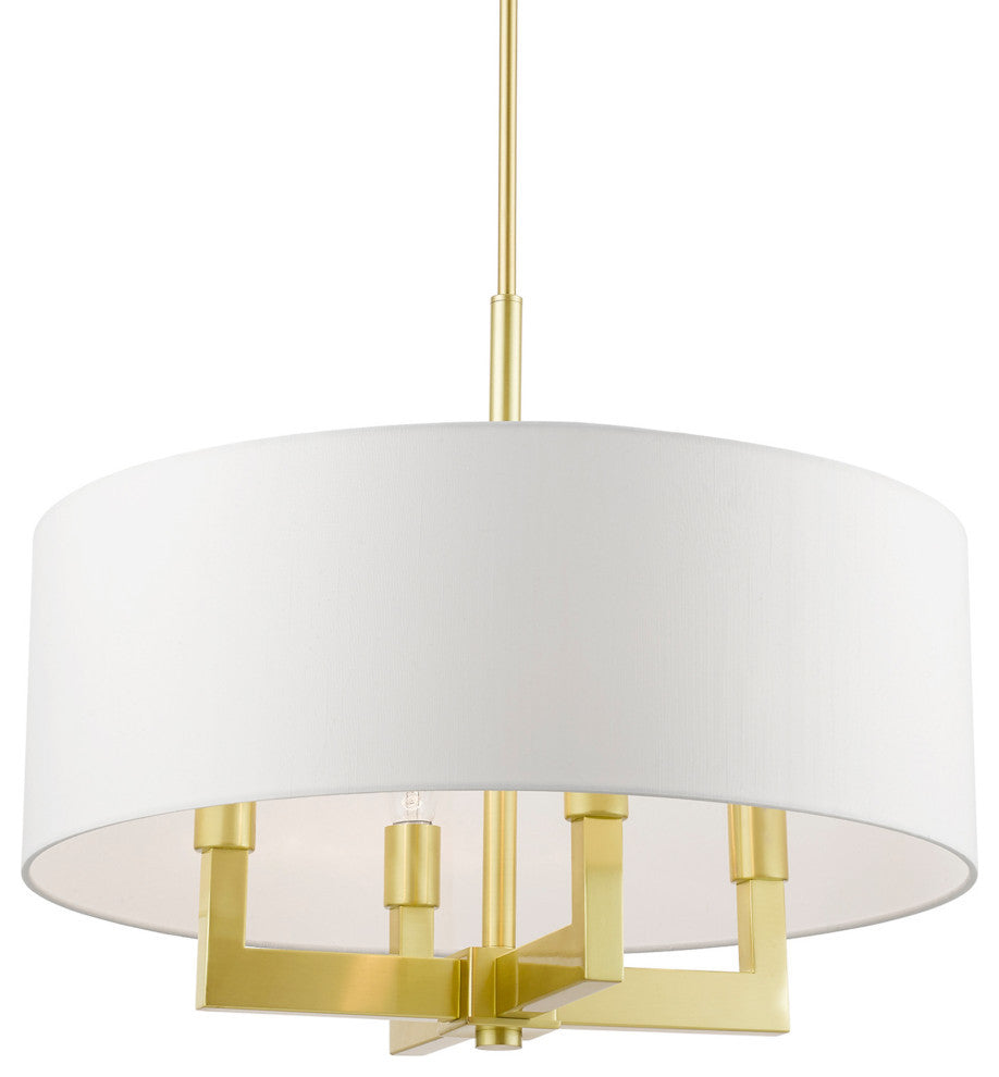 Cresthaven 4 Light Satin Brass Pendant Chandelier