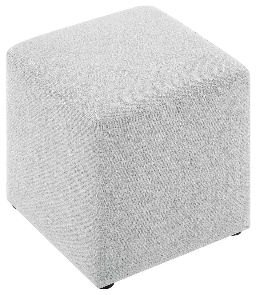 Callum 17 Square Woven Heathered Fabric Upholstered Ottoman