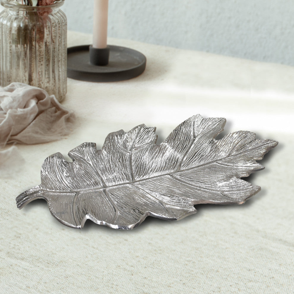 Handmade Decorative Aluminium Tray, Silver Color Coated