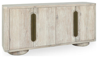 Tiber 74" Oak Veneer Buffet Sideboard, Whitewashed