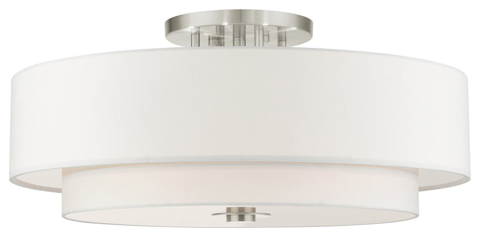 Brushed Nickel Timeless, Transitional, Versatile, Semi Flush