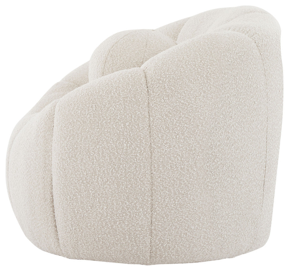 Elijah Boucle Fabric Upholstered Chair, Cream