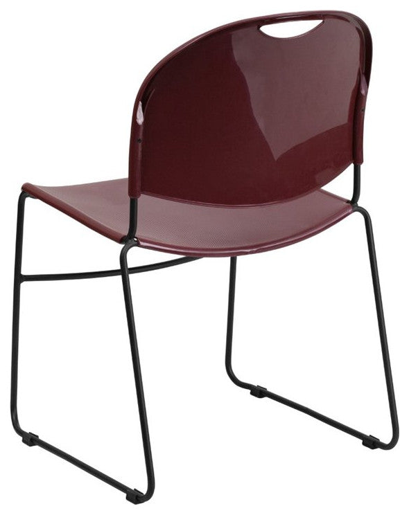Flash Furniture Hercules Ultra Compact Stacking Chair in Burgundy and Black