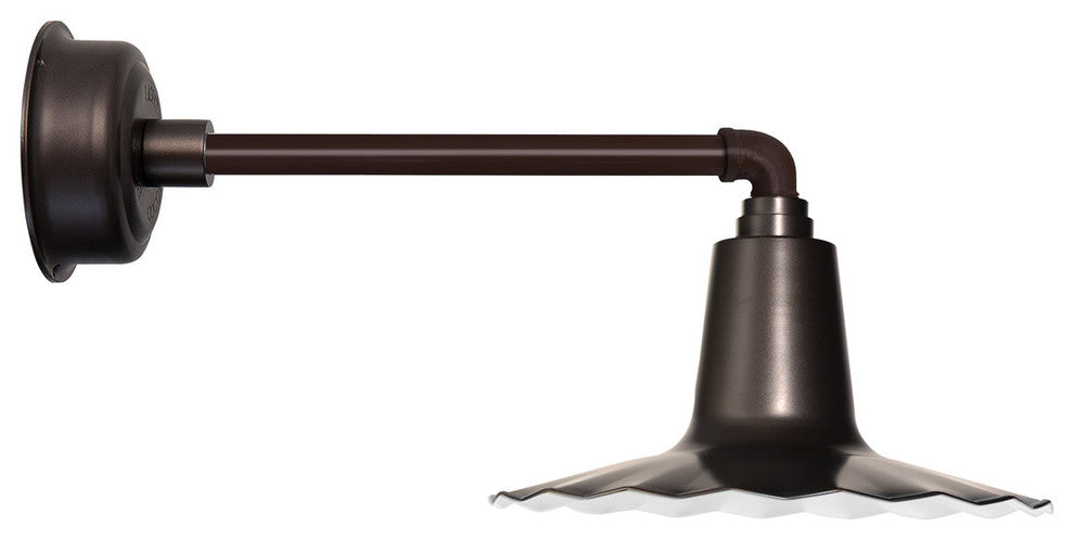 12" Iris LED Barn Light With Metropolitan Arm, Mahogany Bronze