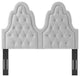 Tufted Headboard, Full Queen Size, Velvet, Light Gray, Modern Contemporary