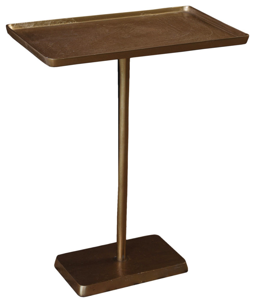 Gold Cast Aluminum Side Table