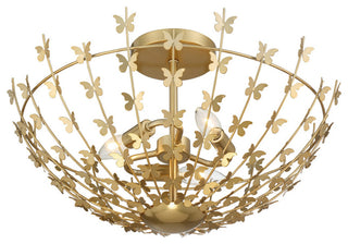 Birch 3-Light Ceiling Light, Burnished Brass