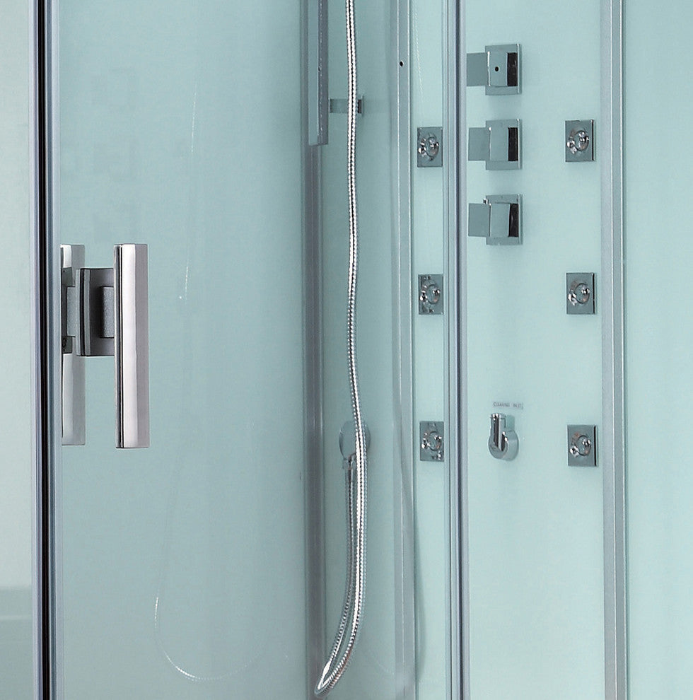 Platinum DZ959F8-BLK-L Black Steam Shower, White, Right Shower