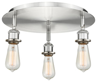 Ballston-3 Light 12" Flush Mount-Satin Nickel Finish