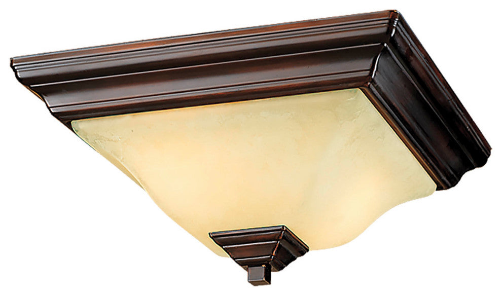 2-Light 13" Euro Bronze Flushmount