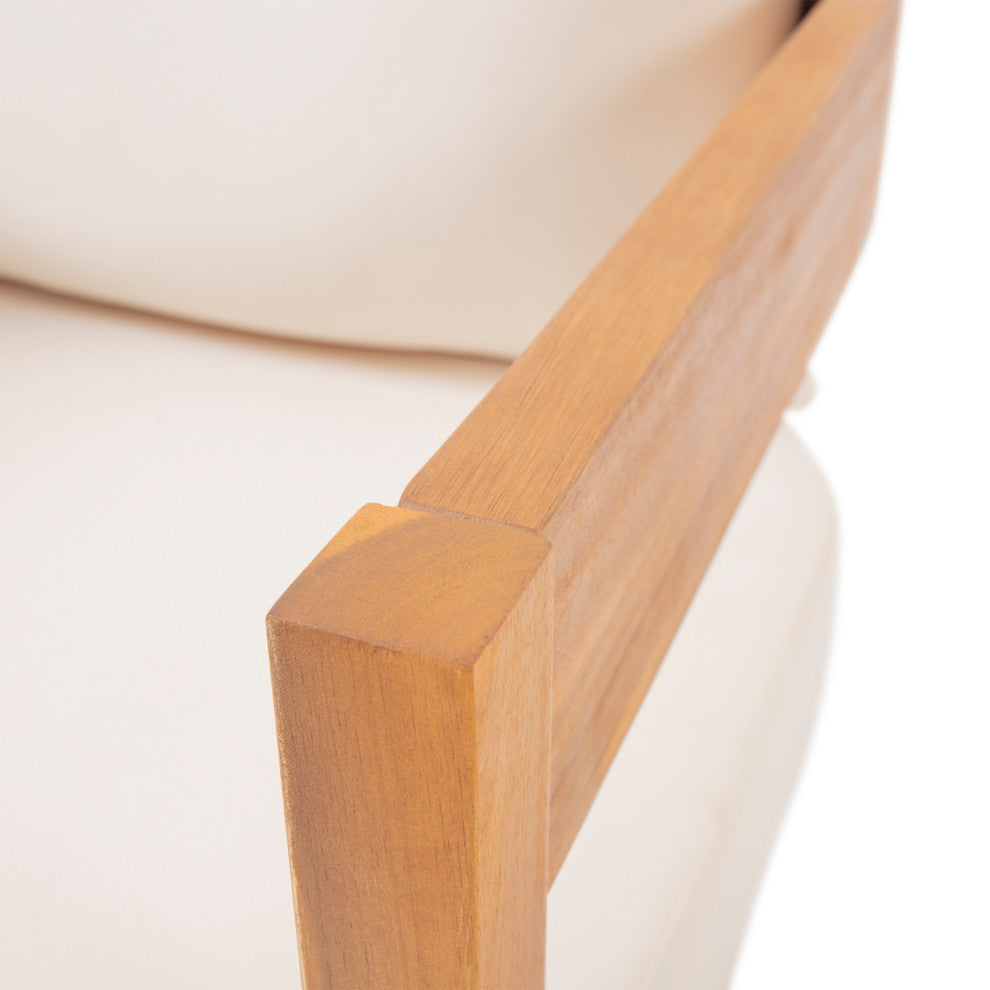 Brooklyn Outdoor Acacia Wood 4 Seat Chat Set With Cushions