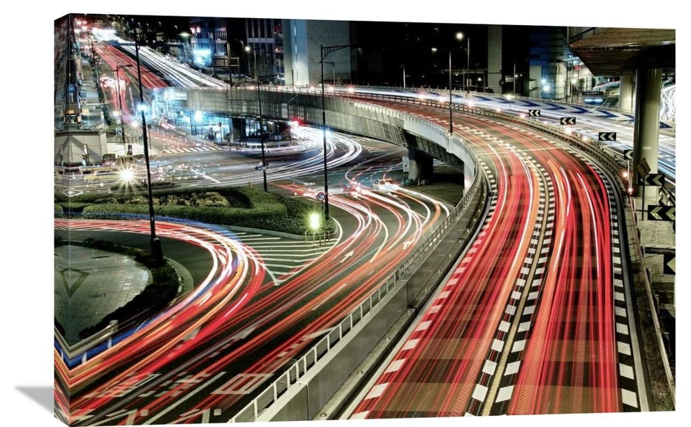 "Chaotic Traffic" Stretched Canvas Giclee by Koji Tajima, 36x24"