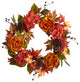 W1229 25 Fall Ranunculus, Hydrangea and Berries Autumn Artificial Wreath
