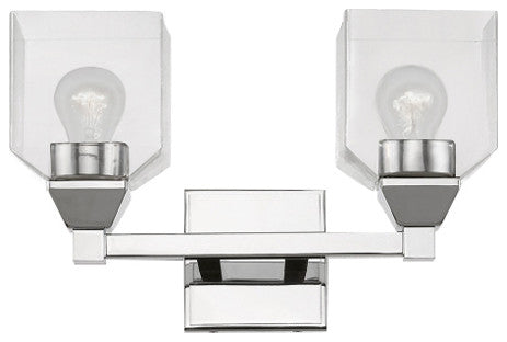 Aragon 2 Light Polished Chrome Vanity Sconce