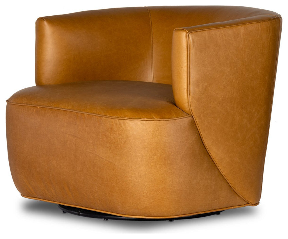 Mila Swivel Chair-Osorno Camel