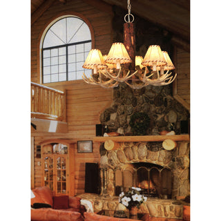 Lodge 6-Light Antler Chandelier Noachian Stone