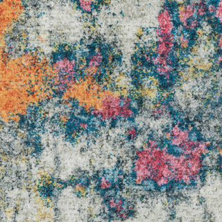 Sasha Abstract Impressions Machine Washable Multi-colored Area Rug Mat 5' x 7'