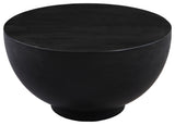 Benzara UPT-276366 30" Round Drum Shape Coffee Table, Matte Black