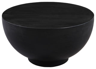 Benzara UPT-276366 30" Round Drum Shape Coffee Table, Matte Black