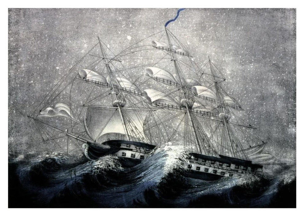 "A Squall off Cape Horn" Digital Paper Print by Unknown, 32"x23"