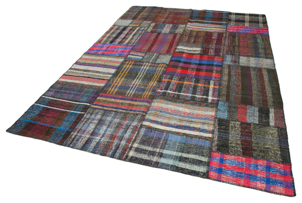 Rug N Carpet - Handmade Anatolian 6' 9'' x 10' 2'' Vintage Patchwork Kilim Rug