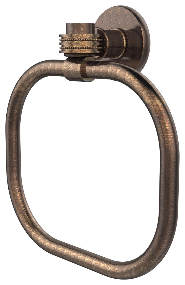 Continental Towel Ring With Dotted Accents, Venetian Bronze