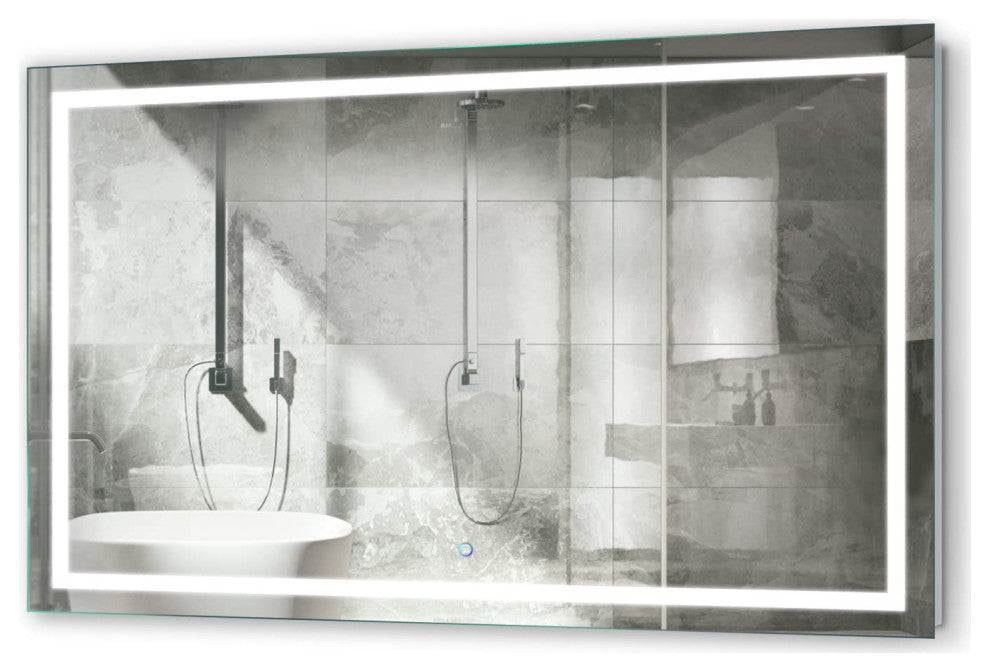Krugg LED Bathroom Mirror, Lighted Vanity Mirror Dimmer and Defogger, 54x36