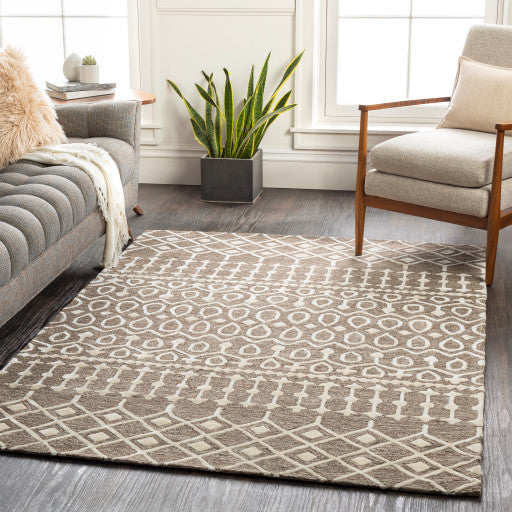 Surya Opus OPS-2302 8'x10' Rug, Dark Brown/Sea Foam/Wheat/Ivory
