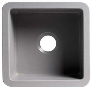 ALFI brand ABF1818S-GM Gray Matte Undermount / Drop In Fireclay Prep Sink