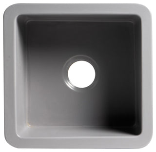ALFI brand ABF1818S-GM Gray Matte Undermount / Drop In Fireclay Prep Sink