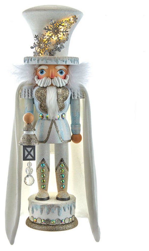 Kurt Adler 18" Hollywood White Snowflake Soldier LED Nutcracker