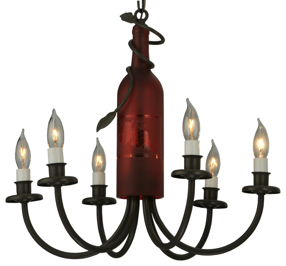 18 Wide Tuscan Vineyard 6 Light Chandelier