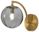 Antique Farmhouse Sconce Bubble Glass Wall Light Fixture With Wood Finished