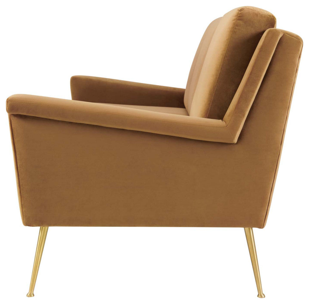 Sofa, Velvet, Gold Brown, Modern, Living Lounge Room Hotel Lobby Hospitality