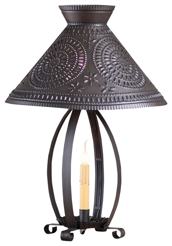Betsy Ross Lamp With Chisel Shade, Kettle Black