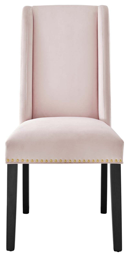 Dining Chair, Nailhead, Set of 2, Pink, Velvet, Modern, Cafe Bistro Hospitality