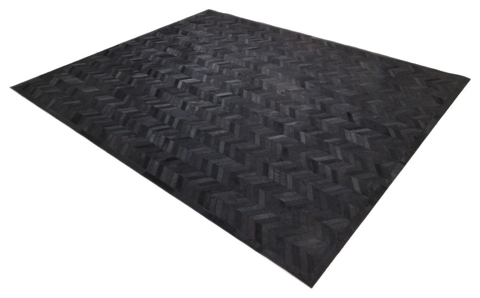 Meir Handmade Area Rug Black, 8' 0" X 10' 0"