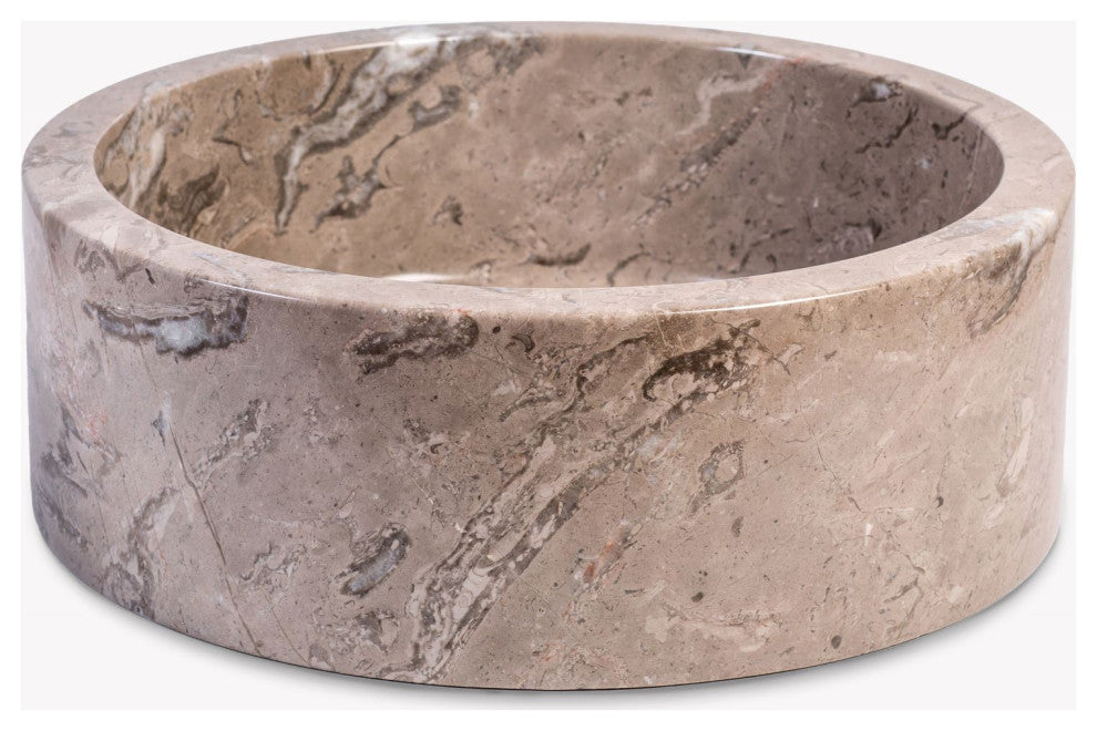 Natural Stone Vessel Bathroom Sink, Blizz Stone Sink, Goleta