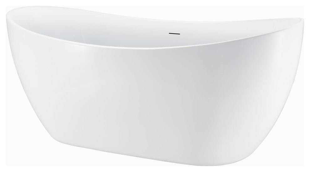 Givingtree 62"Acrylic Double-ended Freestanding Bathtub White Soaking Tub, 66