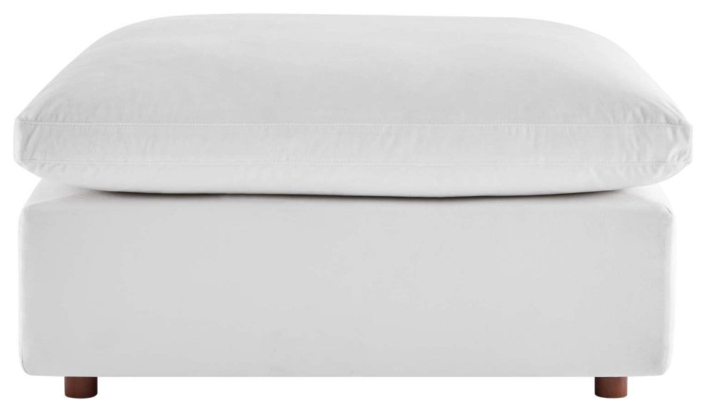 Commix Down Filled Overstuffed Performance Velvet 5-Piece Sectional Sofa White