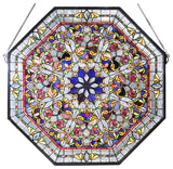 25W X 25H Floral Stained Glass Window