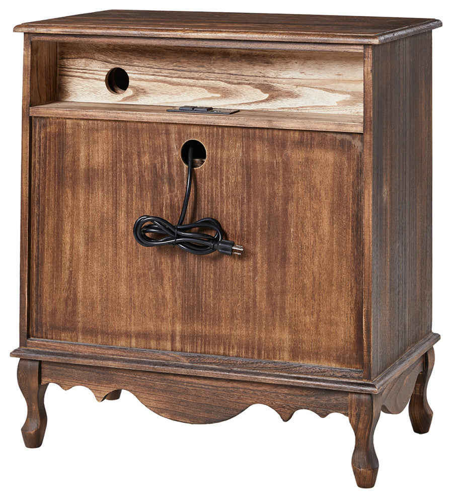 32" Tall 3-Drawer Nightstand Set of 2, Walnut