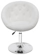 Antoinette Round Tufted Vanity Chair, White Boucle