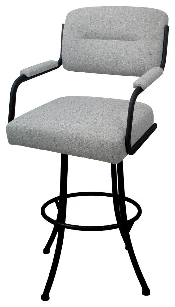 Swivel Counter Metal Bar Stool, Hemsath Slate - Black, 26"
